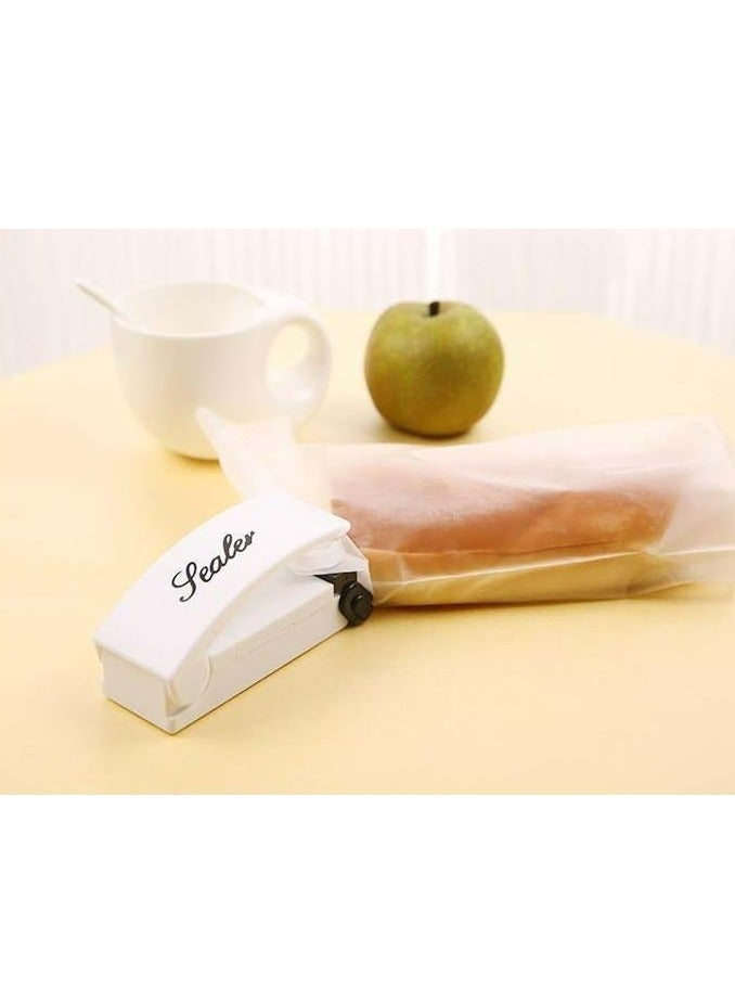 Sealer, Handheld Heat Vacuum Sealer and Cutter, Portable Chip Bag Resealer Machine for Snack Plastic Fresh Bags Cookies White(battery not included)  - Image 1