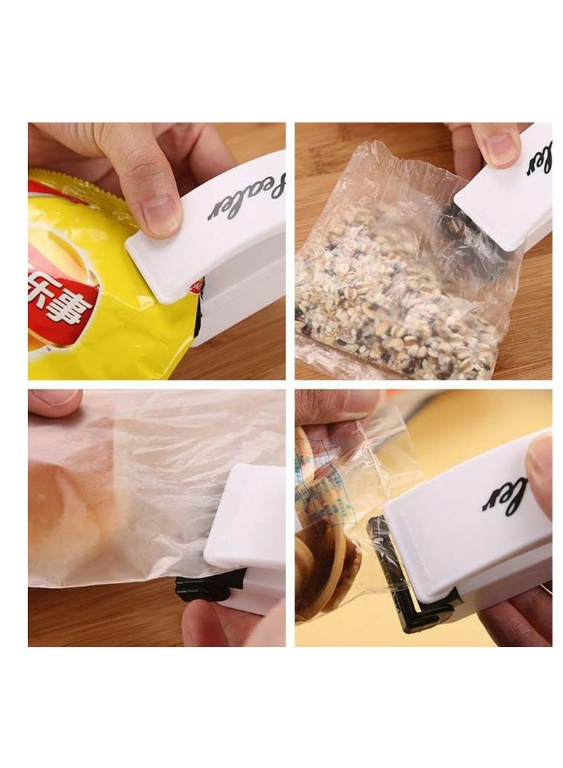 Sealer, Handheld Heat Vacuum Sealer and Cutter, Portable Chip Bag Resealer Machine for Snack Plastic Fresh Bags Cookies White(battery not included)  - Image 4