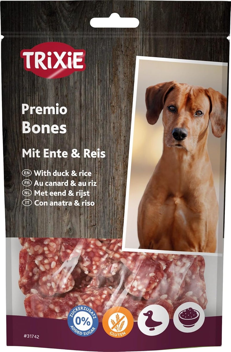 Trixie Premio Rice Duck Bones Dog Treats - 80G - Image 1