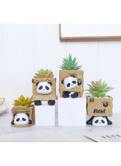Taşdevri Life Cute Pandas 4-Piece Succulent and Cactus Decorative Flower Pot Set  - Image 2
