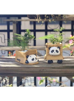 Taşdevri Life Cute Pandas 4-Piece Succulent and Cactus Decorative Flower Pot Set  - Image 4