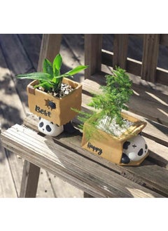 Taşdevri Life Cute Pandas 4-Piece Succulent and Cactus Decorative Flower Pot Set  - Image 3