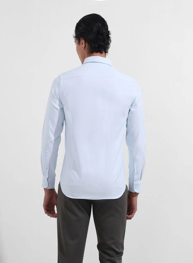 شركة المرآب الهندية Men Slim Fit Solid Buttondown Collar Full Sleeves Shirt