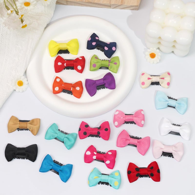 CellElection 40PCS Baby Girls Fine Hair Clips 1.75Inch Grosgrain Ribbon Hair Bows Snap Hair Clips Barrettes Handmade Hair Accessories For Girls Newborns Infants Toddlers - Image 2