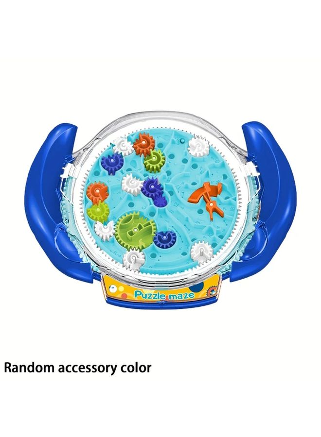 Blue 3D Gear Linkage Maze Puzzle Educational Marble Run Toy For Kids - Image 1