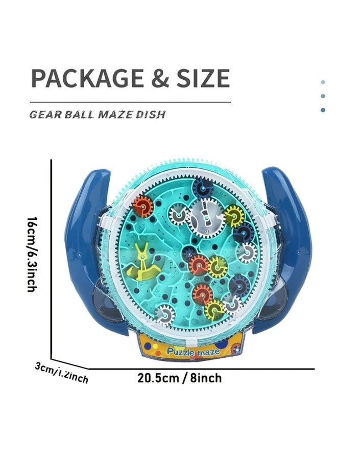 Blue 3D Gear Linkage Maze Puzzle Educational Marble Run Toy For Kids - Image 3