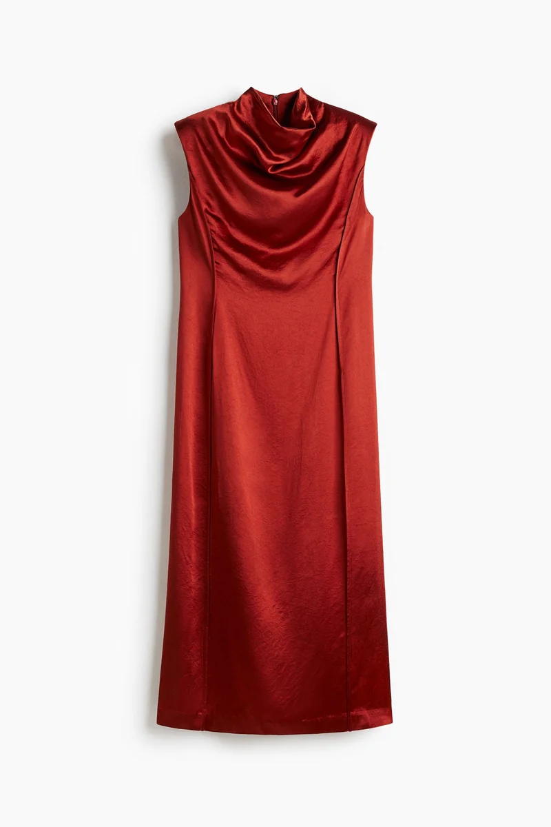 H&M Shoulder-pad satin dress