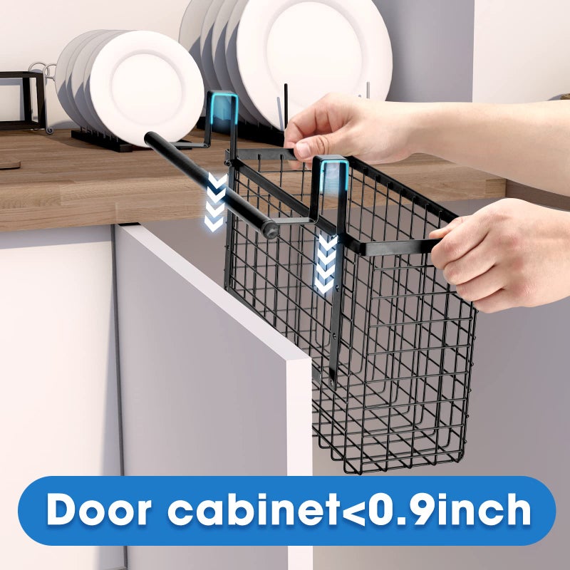 YMCCOOL 2 Pack Cabinet Door Organizer,Over The Cabinet Door Organizer with Towel Bars,Hang Over Cabinet Door Storage, Kitchen Cabinet Door Organizer for Cutting Board, Baking Sheet, Foil, Plastic Wrap - Image 2
