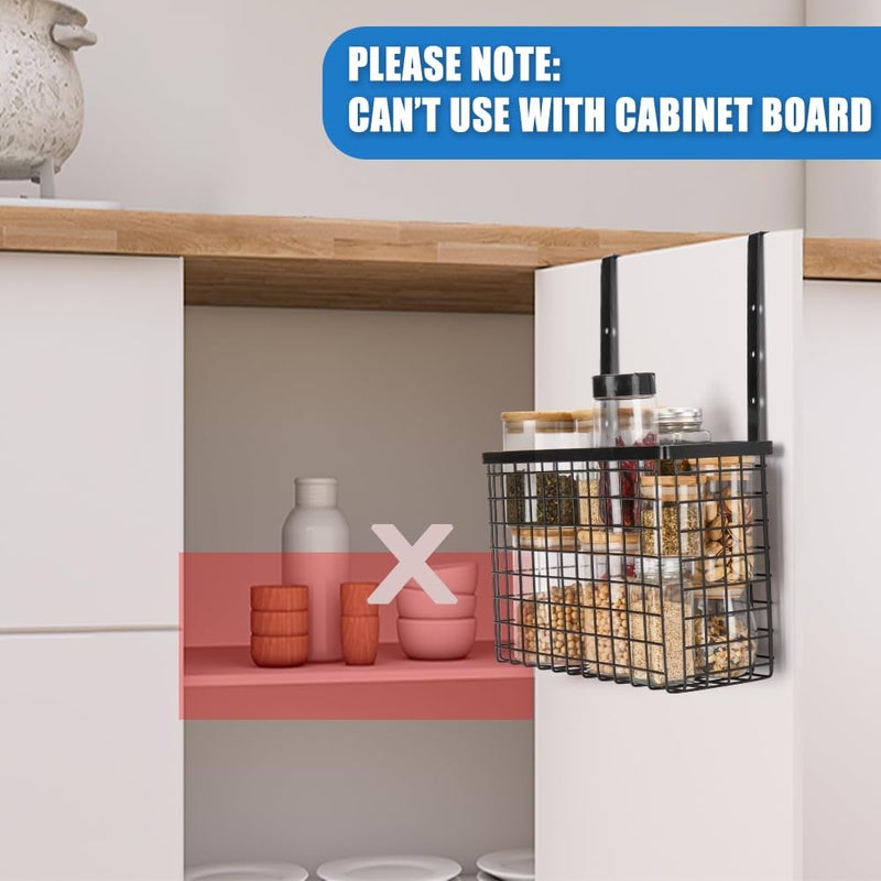 YMCCOOL 2 Pack Cabinet Door Organizer,Over The Cabinet Door Organizer with Towel Bars,Hang Over Cabinet Door Storage, Kitchen Cabinet Door Organizer for Cutting Board, Baking Sheet, Foil, Plastic Wrap - Image 3