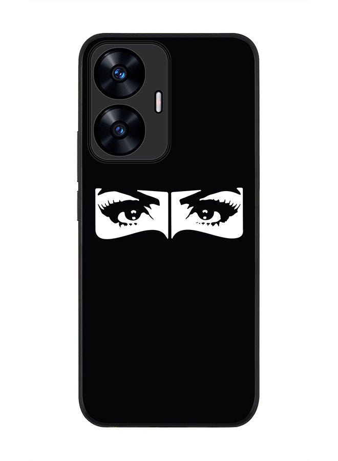 Stylizedd Rugged Black edge case for Realme C55 4G Slim fit Soft Case Flexible Rubber Edges Anti Drop TPU Gel Thin Cover -  Naqabi Eyes - Image 1