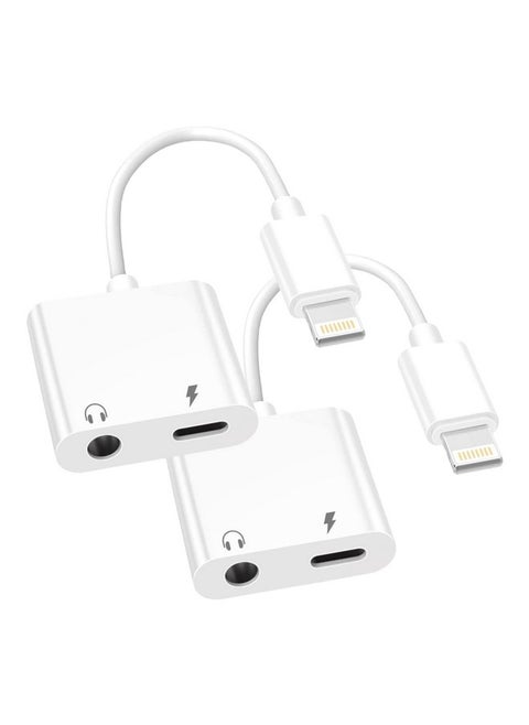 [Apple Mfi Certified] Lightning To 3.5 Mm Headphone Jack Adapter 2 In 1 Lightning To 3.5Mm Aux Audio + Charger Splitter Compatible With Iphone 13 12 11 Xs Xr X 8 Support All Ios&Volume Control