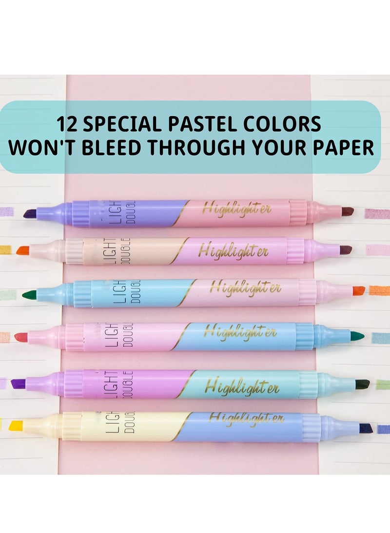 SYOSI Highlighters Assorted Colors, Dual Head Highlighters No Bleed Highlighters, Colored Markers, Stationary Highlighter for Study Journal, Planner Notes, School Supplies  - Image 4
