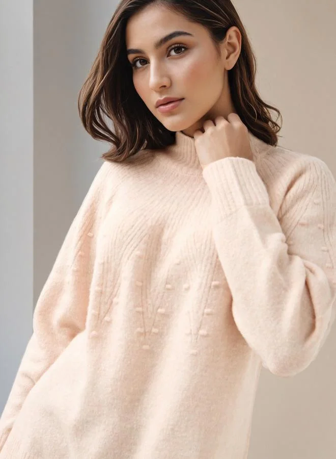 Splash FAV  Yoke Detail Sweater with Long Sleeves for Women | Best Price UAE