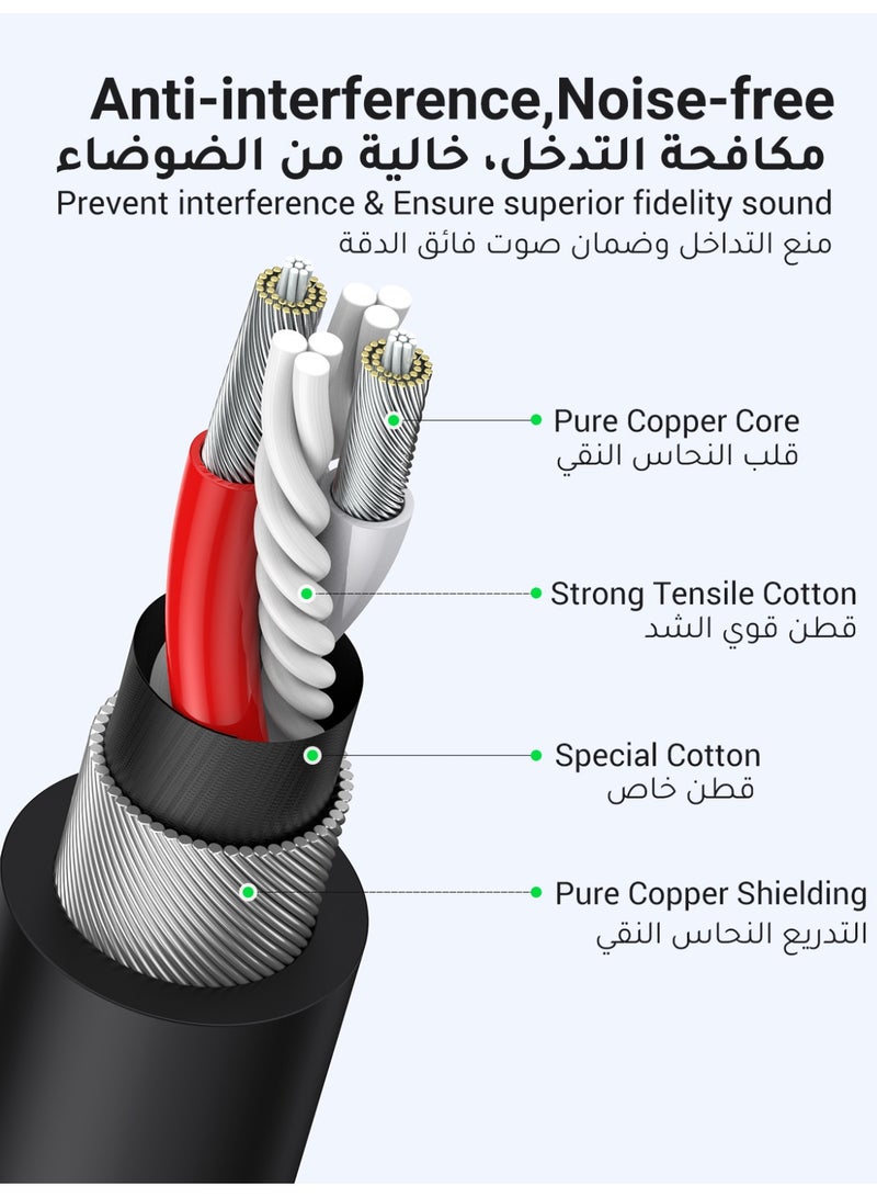 يو جرين XLR Cable, Microphone XLR Male to Female Extension Cable 2M Jack Extender Cord for PA System, Studio Recorder, Amplifier, Mixer, Speaker System, or Professional Recording, Playing Live - Image 5
