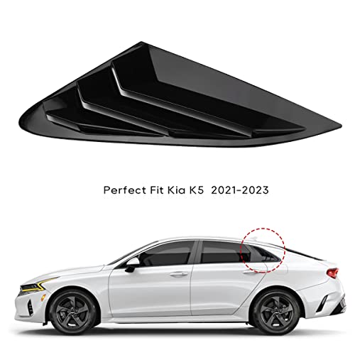 DLOVEG Rear Side Window Louvers Compatible for 2021 2022 2023 2024 2025 Kia K5 GT GT Line Accesories Sport Style Air Vent Cover (Glossy Black) - Image 3