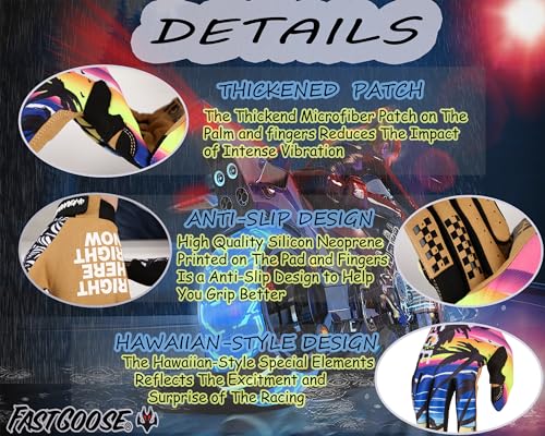 FASTGOOSE SkeletonPaw Motorcycle Gloves for MenWomenCycling Glove Breathable Dirtbike Glove for ATV MTB Motocross Racing Yellow0002 Small - Image 3
