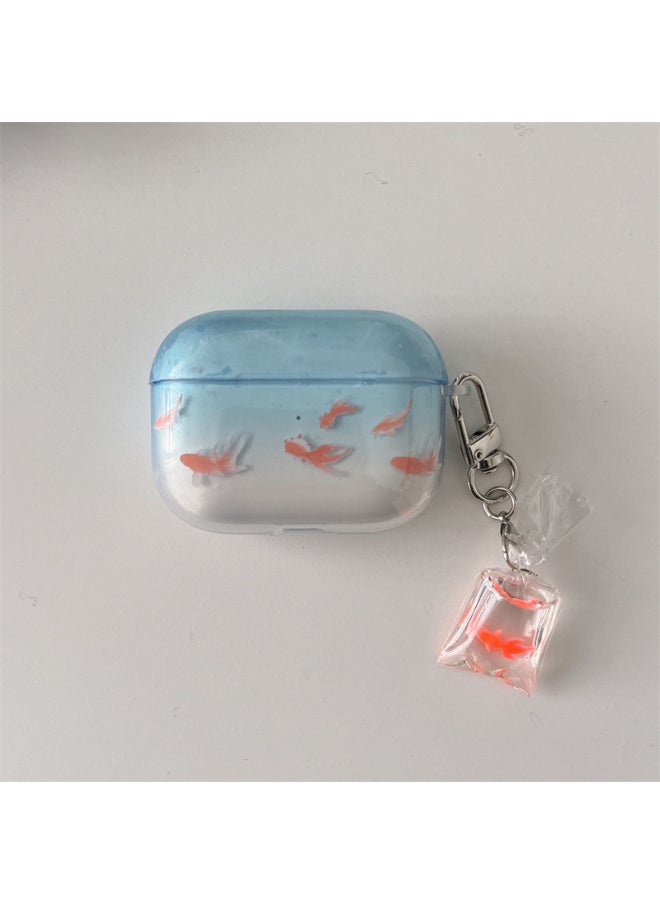 Generic - Good Luck Koi Hanging Airpods 4 Generation Protective Cover For Apple Wireless Bluetooth Headset 3 Generation/pro2 Generation-Color:Imd Headphones Good Luck Koi + Ornament-Applicable Models:Airpods Pro2 - Image 1