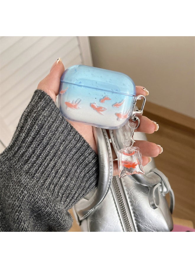 Generic - Good Luck Koi Hanging Airpods 4 Generation Protective Cover For Apple Wireless Bluetooth Headset 3 Generation/pro2 Generation-Color:Imd Headphones Good Luck Koi + Ornament-Applicable Models:Airpods Pro2 - Image 1