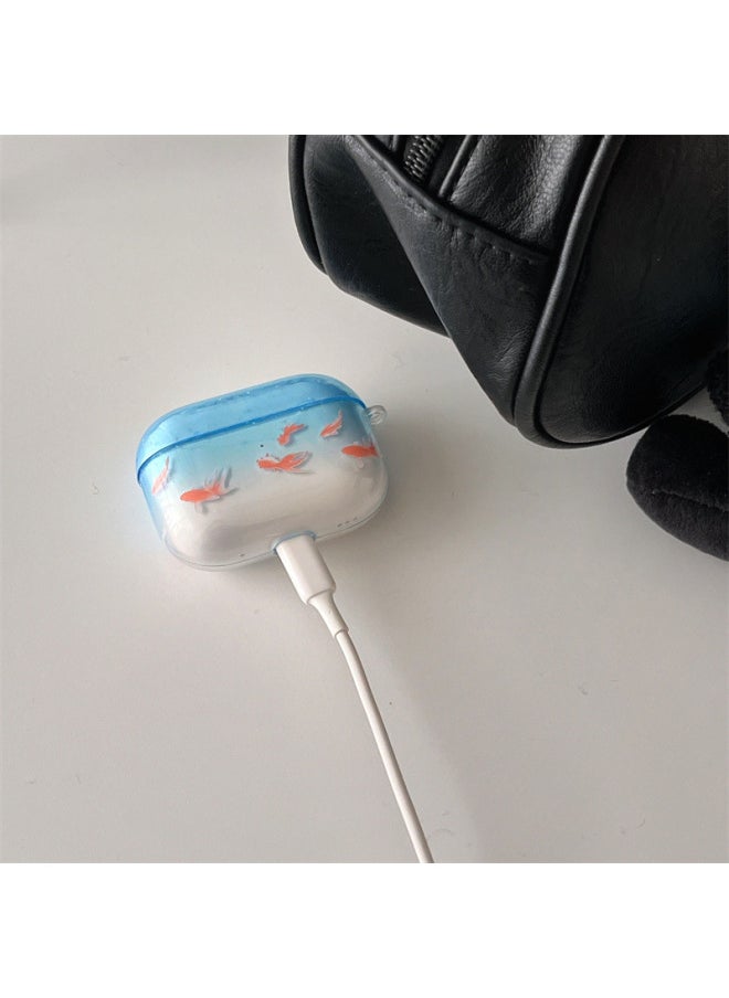 Generic - Good Luck Koi Hanging Airpods 4 Generation Protective Cover For Apple Wireless Bluetooth Headset 3 Generation/pro2 Generation-Color:Imd Headphones Good Luck Koi + Ornament-Applicable Models:Airpods Pro2 - Image 1