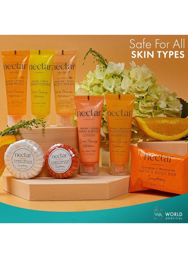 world amenities Nectar Bulk Cleansing Bar Round 100 Count 0.9 Oz Sweet Orange Blossom Mini Travel Size Toiletries (100% Recyclable Pleat Wrap) Hotel Amenities Airbnb Rentals Suitable For All Skin Types  - Image 4