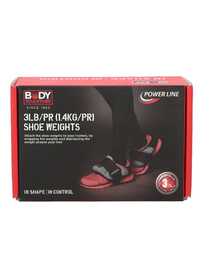 BODY SCULPTURE 2-Piece Muscle Builder Shoe Weights Set Grey and Black 1.4 kg BB-967-B  - Image 1