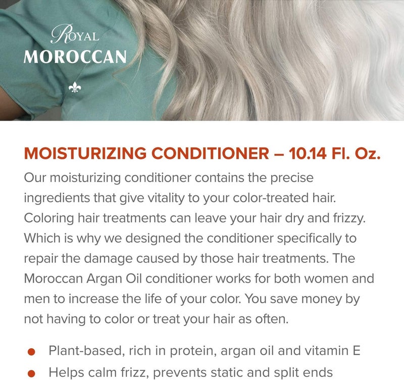 Royal Moroccan Formula  Moisturizing Conditioner (300 ml)  Base of Moroccan Argan oil For color Treated Hair - Image 1
