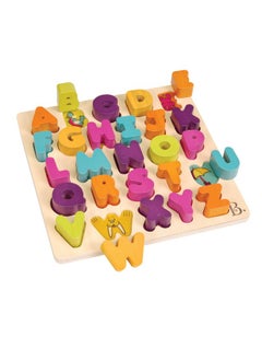 B. Toys - Alpha B. Tical- Wooden Alphabet Puzzle - 26 Letter Pieces - Chunky Wooden Puzzle - Educational Toys For Toddlers, Kids - 18 Months +  - Image 1