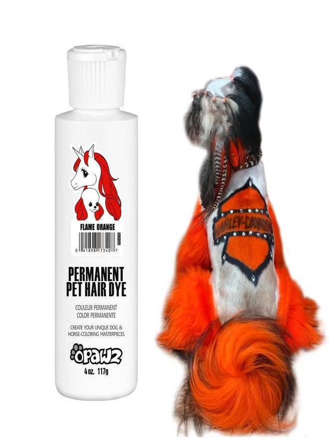 OPAWZ Permanent Dog Hair Dye, Pet Hair Dye Safely Used by Grooming Salons for a Decade, Pet Safe Dye Lasts Over 20 Washes, Bright Color for Dogs and Horses (Flame Orange) - Image 1