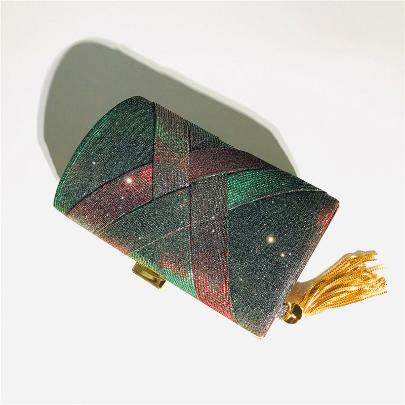 2020 New Women'S Clutch Evening Bag Color Changing Satin Tassel Banquet Bag Clutch Even Bag - Image 3
