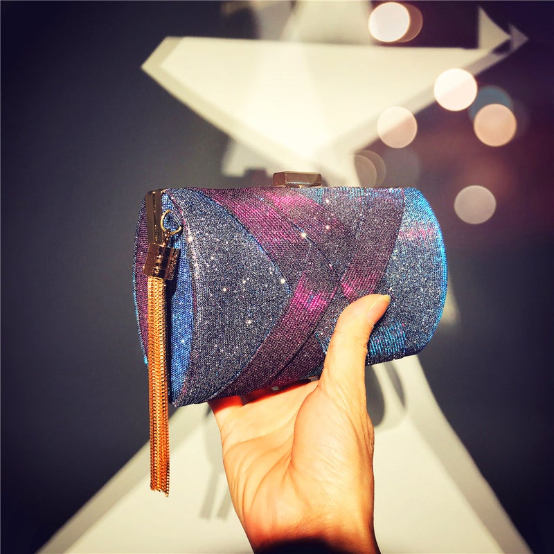 2020 New Women'S Clutch Evening Bag Color Changing Satin Tassel Banquet Bag Clutch Even Bag - Image 2