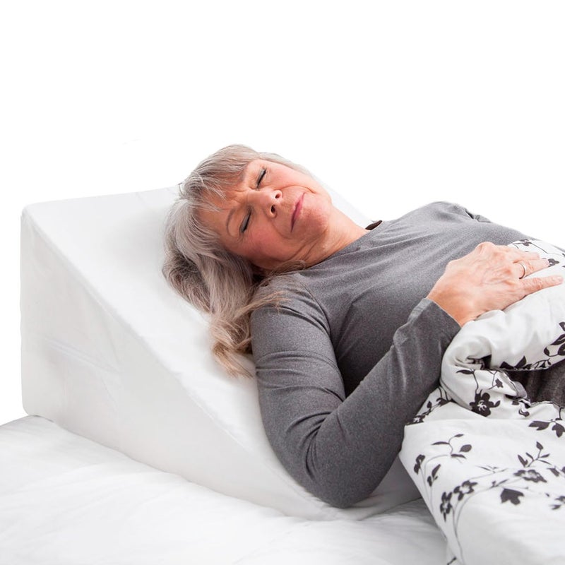 DMI DMI Bed Wedge Pillow and Triangle Wedge with Elevated Incline for Neck Pain Headaches Shoulders Back Pain Foot Support Knee Pain or Restless Leg Syndrome 24x24x12 inches White Pack of 1 