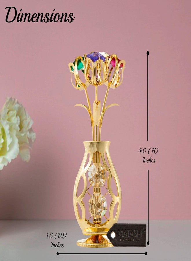 Matashi Flowers Bouquet Vase Ornament with Multi-Color Crystals – Home Decor Tabletop Showpiece for Mom, Wife, Grandma, Daughter - Christmas, Mother’s Day, Valentines Day, - Image 3