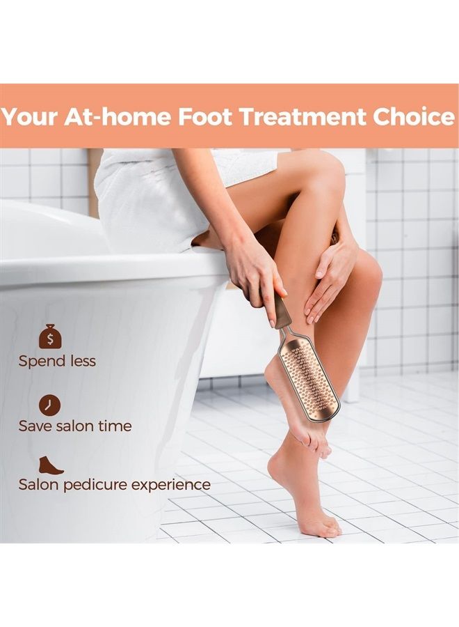 Easkep Foot File Foot Scrubber Pedicure - Callus Remover for Feet Easkep Professional Foot Grater Rasp Foot Scraper Corns Callous Removers Dry Skin Cracked Dead Skin Remover for Dry and Wet Feet (Golden) - Image 4