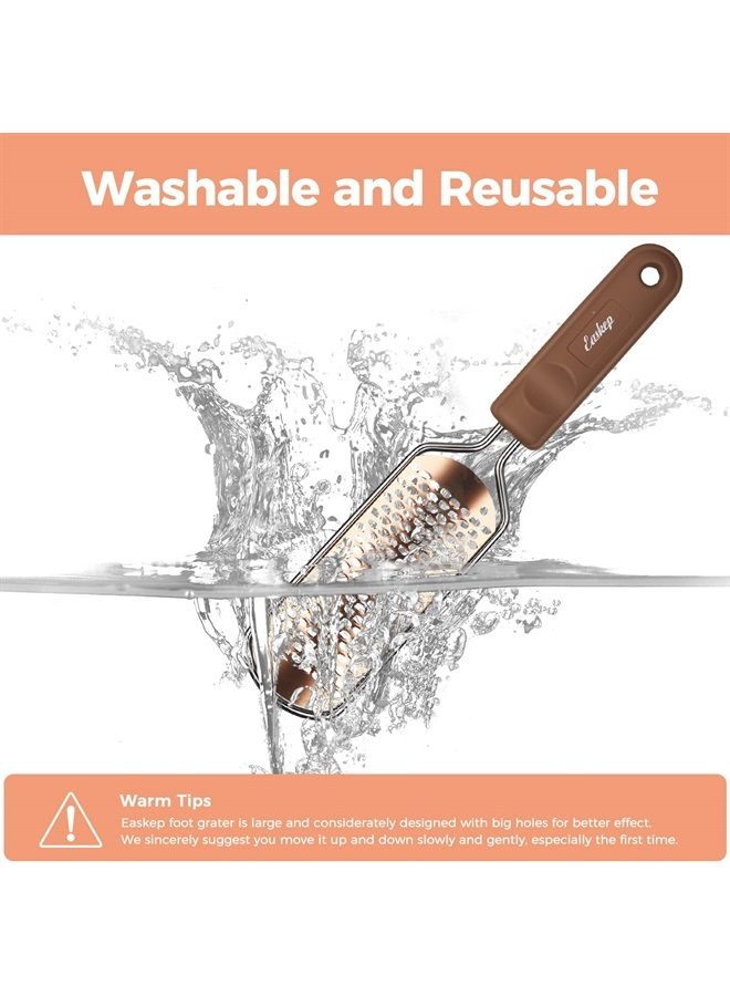 Easkep Foot File Foot Scrubber Pedicure - Callus Remover for Feet Easkep Professional Foot Grater Rasp Foot Scraper Corns Callous Removers Dry Skin Cracked Dead Skin Remover for Dry and Wet Feet (Golden) - Image 3