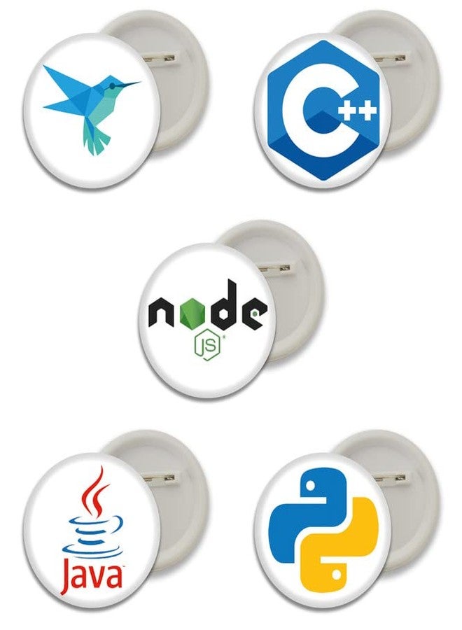 D2C Round coder pins Button Badges for Programmer, Coder, Developer, IT Professional for Boys Girls Men & Women batches for Bags, Backpack, Birthday Gift, Size-58mm