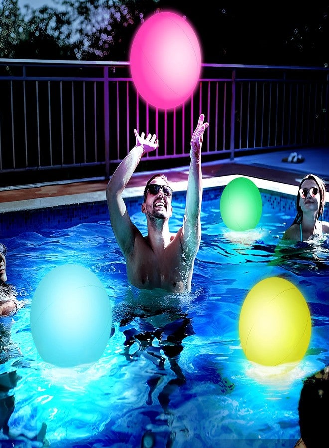 FUTUREPLUSX 2PCS Light Up Beach Balls, 16" LED Pool Ball with Remote Control Glow for Summer Parties Pool Decorations - Image 4