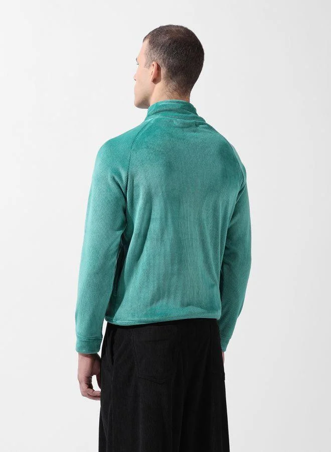 ذا انديان كراج كو Men Regular Fit Self Design High Neck Full Sleeves Sweatshirt