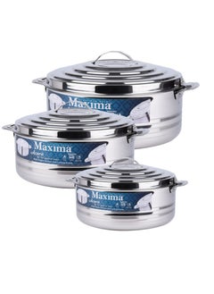 Maxima Set of 3 stainless steel food containers  - Image 2