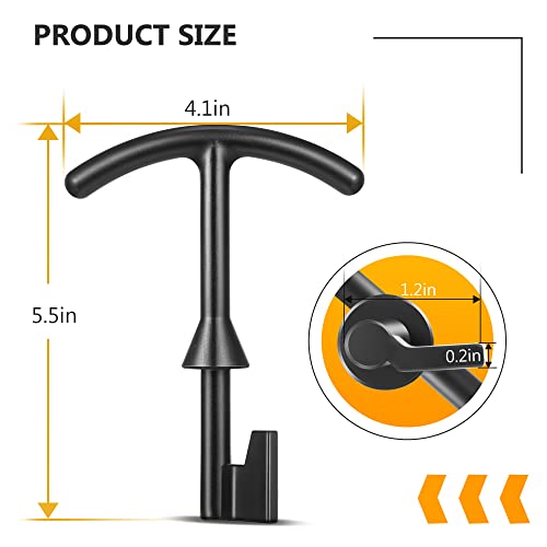 Feekoon 1 Pack 5.5'' Water Meter Box Key, Compatible with M07001 Water Meter Cover Key, Water Meter Cover/lid Opening Tool, Quality Metal T Wrench Hook to Access the Main Valve for Turning Water off - Image 3
