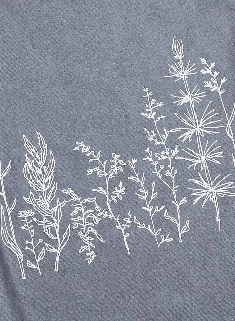 Plants Print Short Sleeve Tee  - Image 5