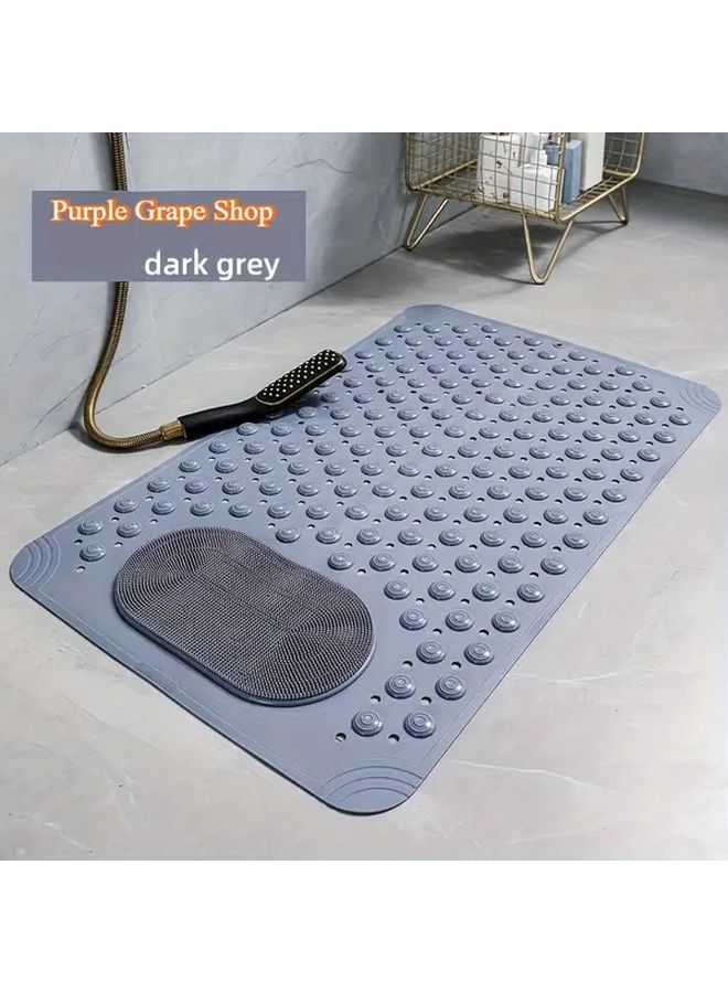 Non Slip Bathroom Mat Mars Green With Massage Nodules Dot Pattern Design Shower Floor Mats With Suction Cups 14 17 By 27 17 Inch Cushioned Safety Pad For Bathroom Accessories - Image 2
