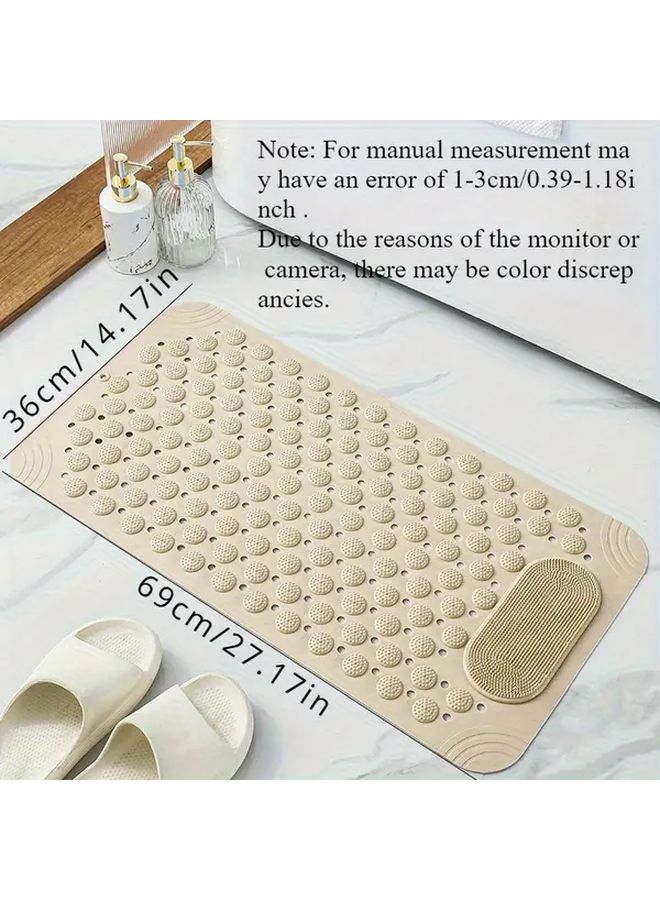 Non Slip Bathroom Mat Mars Green With Massage Nodules Dot Pattern Design Shower Floor Mats With Suction Cups 14 17 By 27 17 Inch Cushioned Safety Pad For Bathroom Accessories - Image 3