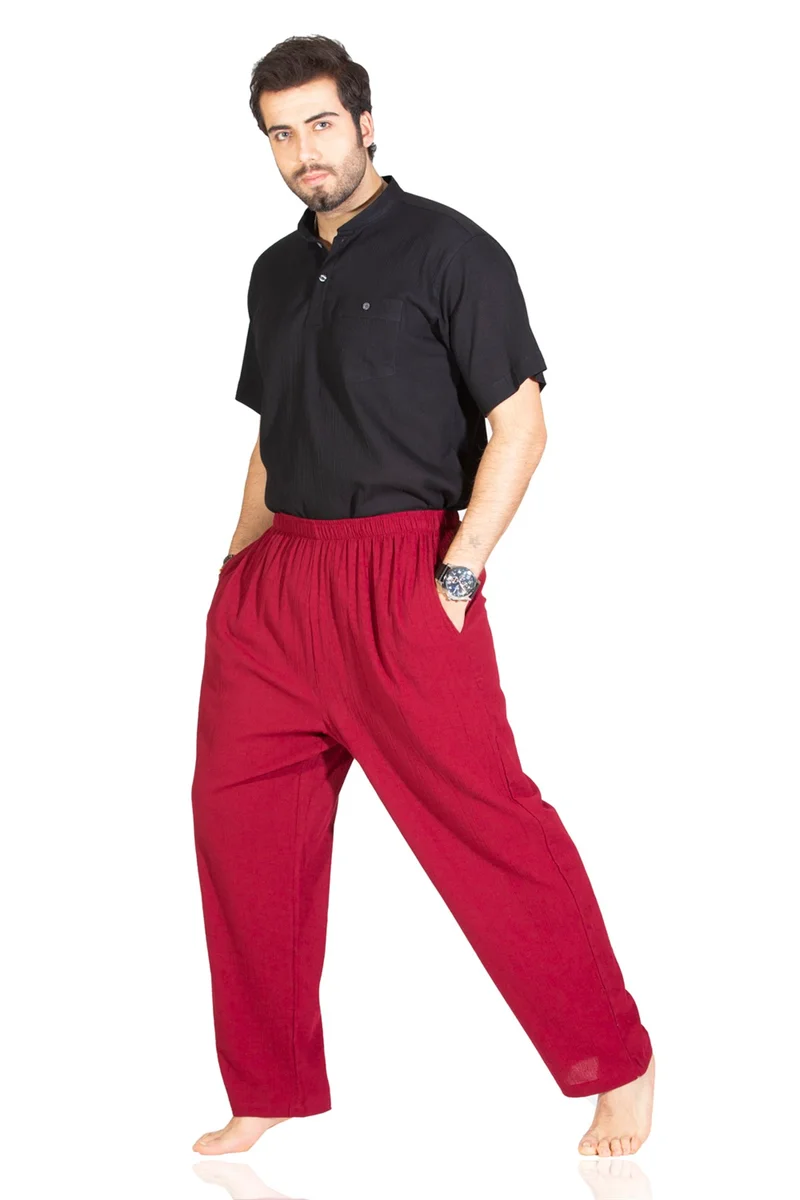 Eliş Şile Bezi Şile Bezi Unisex Şalvar Pantolon Bordo Brd