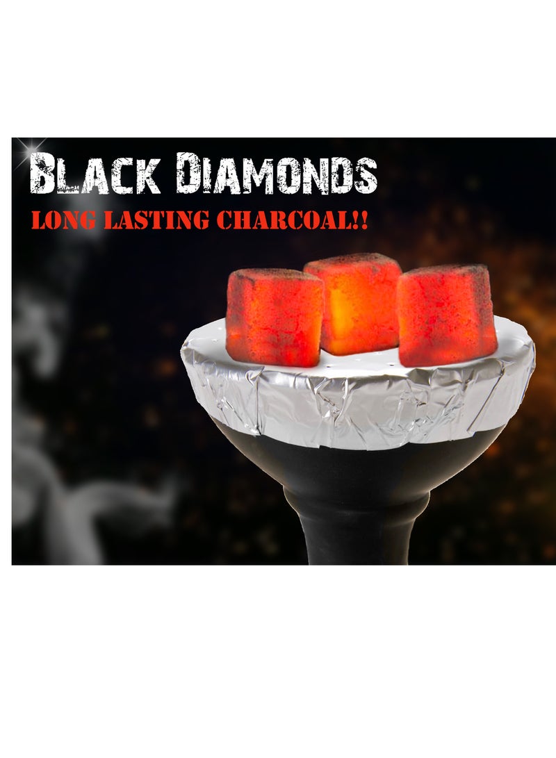 Black Diamonds 1 Kg Coconut Shell Charcoal Cubes 96 Pieces Long Lasting Premium Quality - Image 4