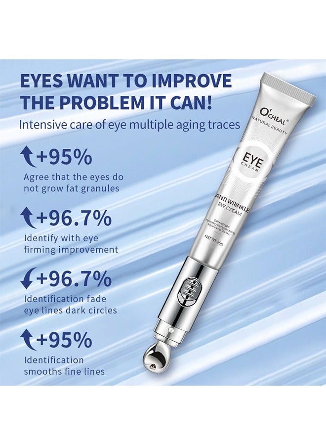 OCHEAL Eye Cream-Anti Wrinkle Eye Cream for Dark Circles and Puffiness Reduce Fine Lines and Wrinkles with Electric Applicator Anti Aging Line Smoothing Skin Care Treatment Daily Wrinkle Cream 20g - Image 5