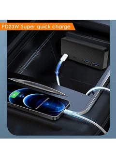 KASTWAVE USB Hub 4-in-1 Center Console Docking Station for Tesla Model 3 / Y 2021, USB PD Fast Charge for Dashcam / Sentry Mode / Phone (Not Fit 2022)  - Image 2