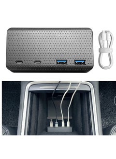 KASTWAVE USB Hub 4-in-1 Center Console Docking Station for Tesla Model 3 / Y 2021, USB PD Fast Charge for Dashcam / Sentry Mode / Phone (Not Fit 2022)  - Image 1