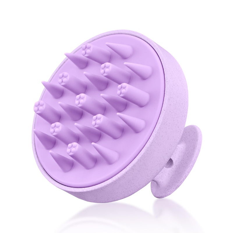 HEETA Hair Scalp Massager for Hair Growth, Shampoo Brush, Scalp Scrubber Exfoliator with Soft Silicone Bristles for Dandruff Removal to Relieve Stress, Wet Dry Use Updated Material, Purple - Image 1