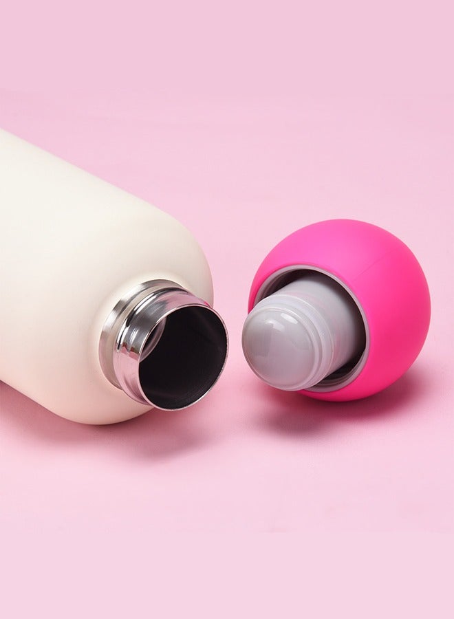 JiuAn 316 stainless steel insulated cup 350ml creative cute children's outdoor sports water cup（Fluorescent Rose Red） - Image 2