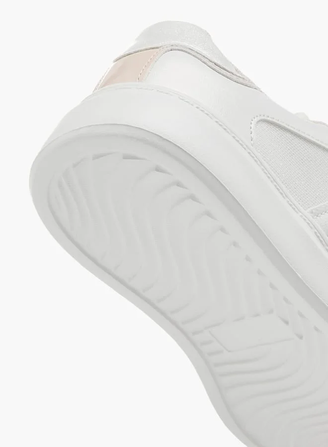 Little Missy Girls Panelled Sneakers with Hook and Loop Closure
